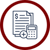 budget papers calculator icon